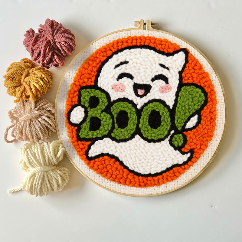 Boo Ghost Punch Needle Kit - Creative Yarn Craft |  Special Desk Decoration - image 2