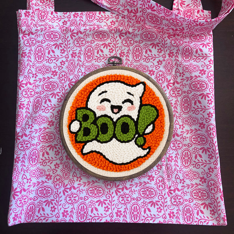 Boo Ghost Punch Needle Kit - Creative Yarn Craft |  Special Desk Decoration - image 11
