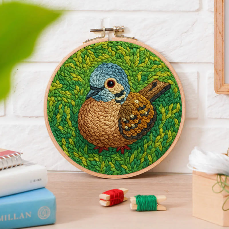 Little Sparrow Punch Needle Kit - Animal Yarn Craft | Relaxing Handmade Artwork - image 9