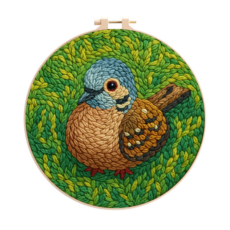 Little Sparrow Punch Needle Kit - Animal Yarn Craft | Relaxing Handmade Artwork - 20cm*20cm - image 1