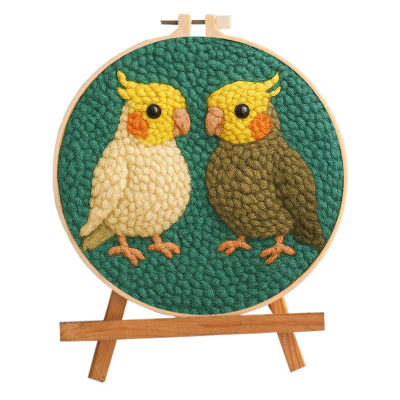  Parrot Couple Punch Needle Kit - Lovely Bird Needlework | Nice Wedding Handicraft - image 10