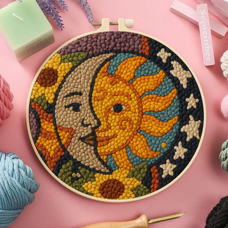Sun And Moon Punch Needle Kit - Creative Yarn Decor | Perfect Gifts For Crafter  - image 2