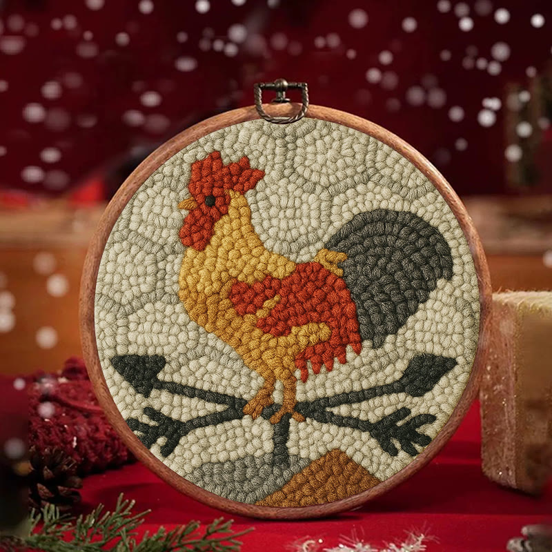  Dawn Rooster Punch Needle Kit - Animal Stitching Artwork | Easy Craft For Adults And Children  - image 2