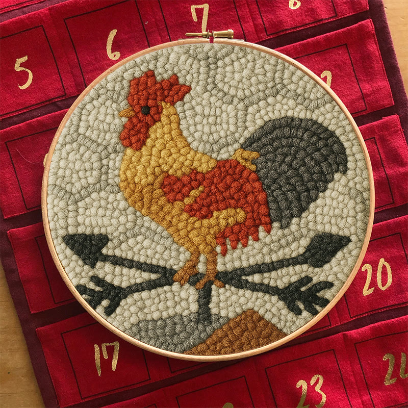  Dawn Rooster Punch Needle Kit - Animal Stitching Artwork | Easy Craft For Adults And Children  - image 5