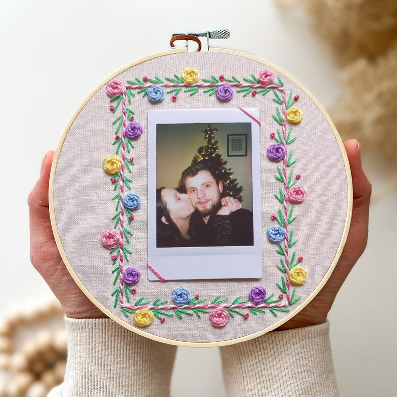 Rubbyoo Embroidery Photo Frame Kit - Colourful Flowers | Easy Needle Craft | Nice Gifts For Lovers - image 3