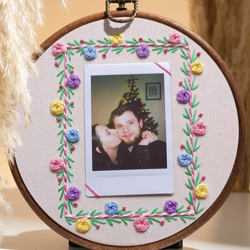 Rubbyoo Embroidery Photo Frame Kit - Colourful Flowers | Easy Needle Craft | Nice Gifts For Lovers - image 4