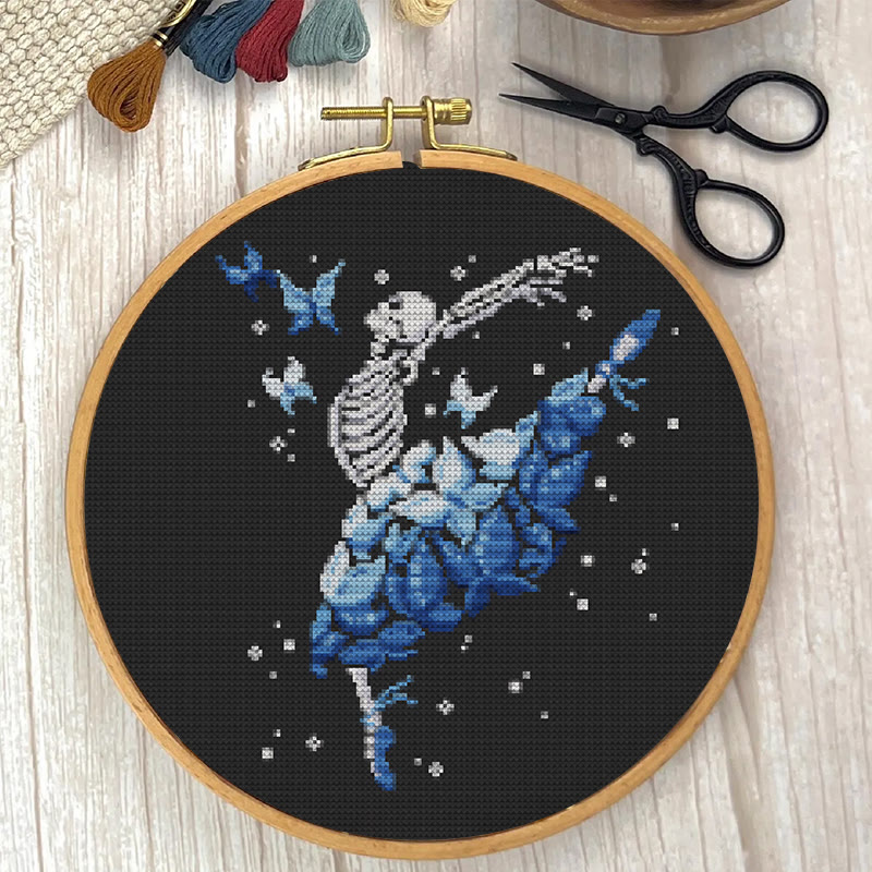  Cross Stitch Kit - Dancing Skeleton |Halloween Gothic  Needlework |  Decorative Wall Decor  - image 2
