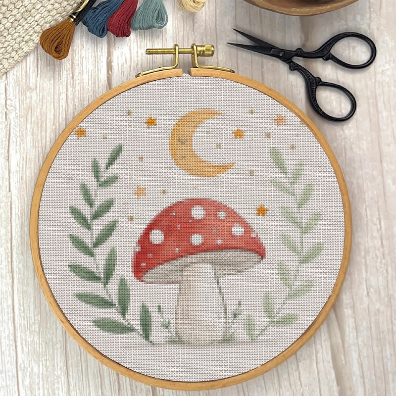  Cross Stitch Kit - Red Mushrooms |  Needlepoint Arts Crafts | Gifts For Diy Enthusiasts - image 4
