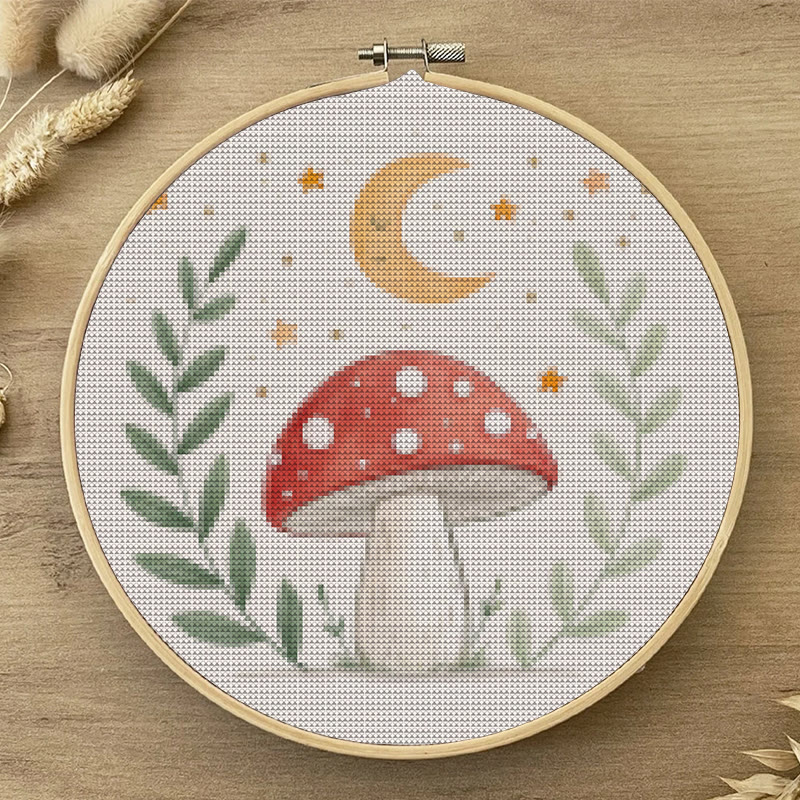  Cross Stitch Kit - Red Mushrooms |  Needlepoint Arts Crafts | Gifts For Diy Enthusiasts - image 3