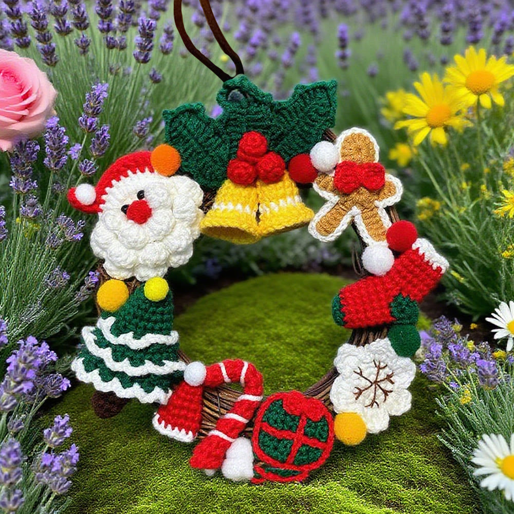 Diy Handmade Christmas Wreath Crochet Kit - Christmas Celebration Gifts | Christmas Home Ornament - image 2