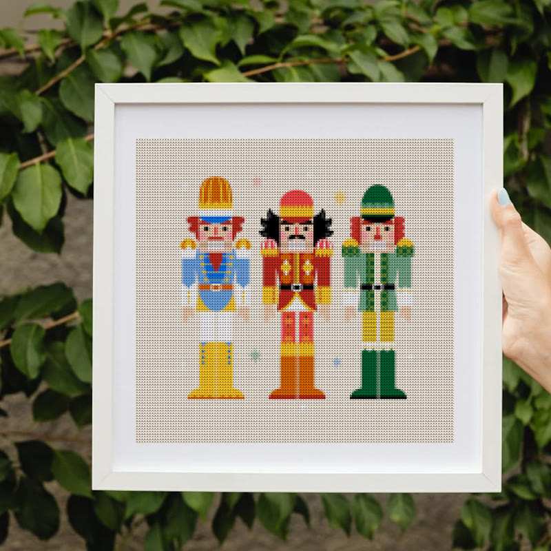 Cross Stitch Kit - Nutcracker Soldiers | Diy Handmade Artwork | Christmas Home Ddecor - image 2