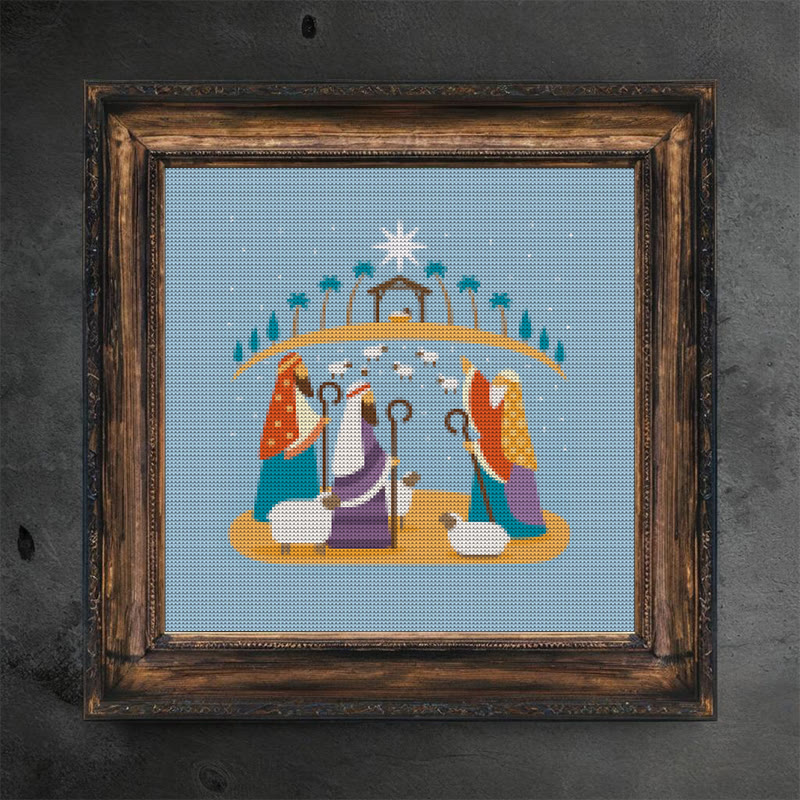 Cross Stitch Kit - Nativity Scenes | Merry Christmas Gift | Holy Needlepoint Ornament - Nativity Scenes - image 1