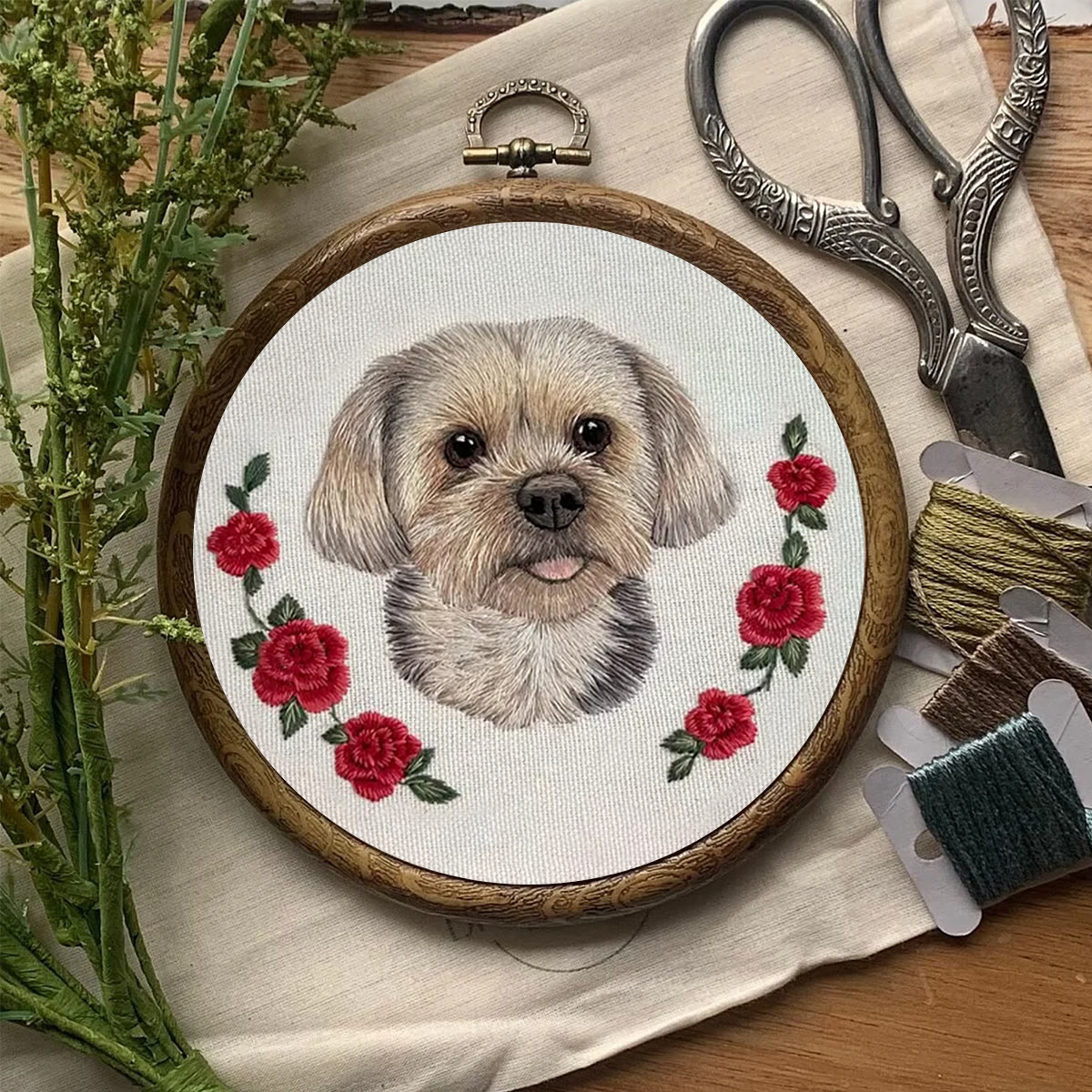 Rubbyoo Embroidery Kit - Puppy With Roses | Birthday Gifts For Dog Lovers | Cute Animal Craft  - image 8