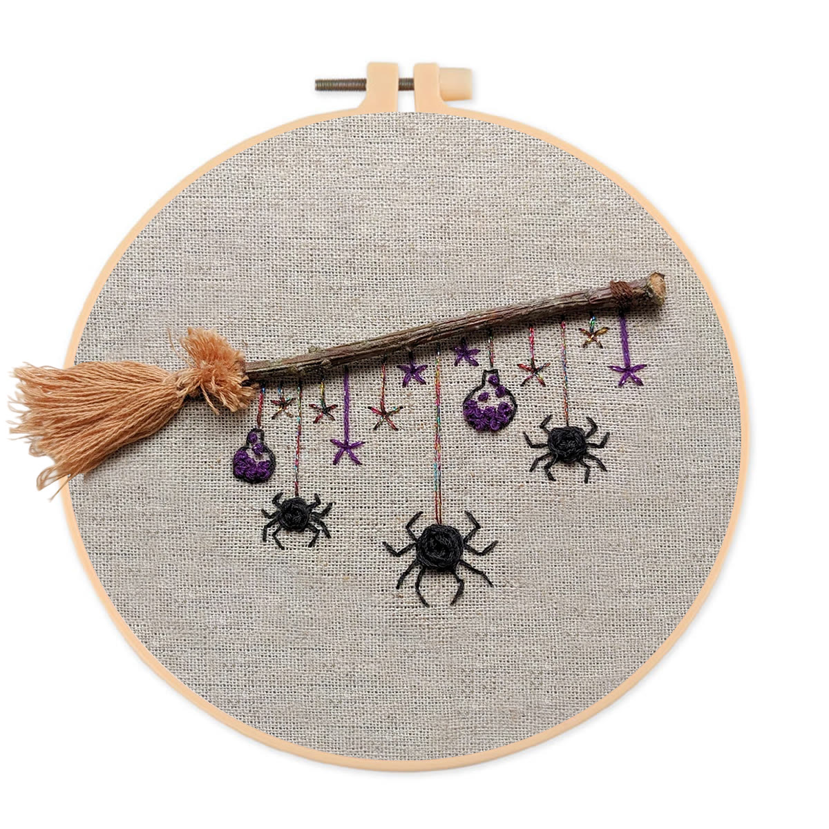 Rubbyoo Embroidery Kit - Halloween Spider | Creative Spooky Craft | Halloween Desk Decor - 20*20cm - image 1