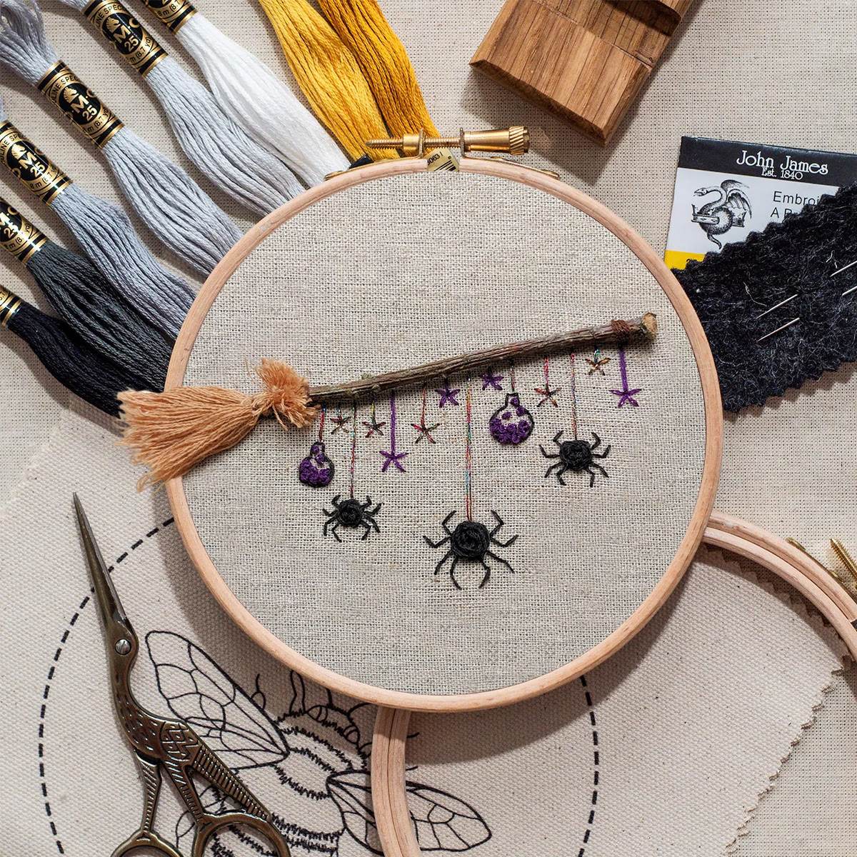 Rubbyoo Embroidery Kit - Halloween Spider | Creative Spooky Craft | Halloween Desk Decor - image 3