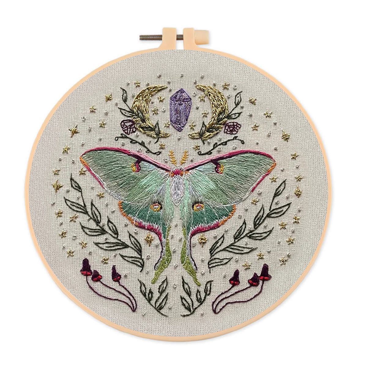 Rubbyoo Embroidery Kit - Luna Butterfly | Diy Art Handicraft | Insect Sewing Project  - 20*20cm - image 1