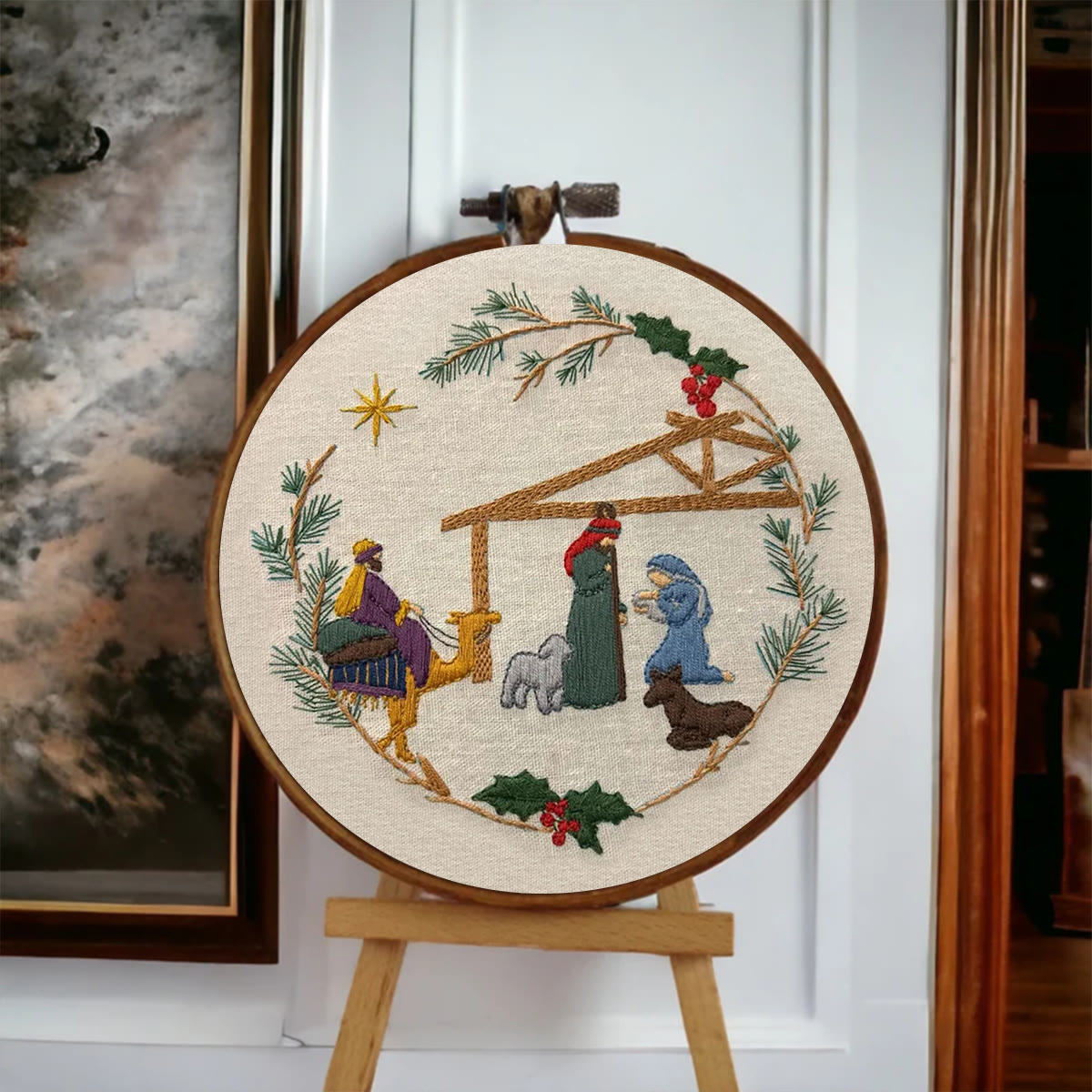 Rubbyoo Embroidery Kit - Christmas Nativity | Diy Christmas Wall Decor | Easy Needlework For Beginner - image 6