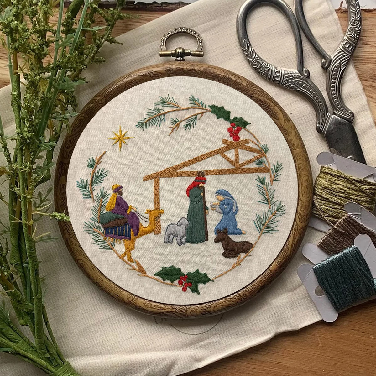 Rubbyoo Embroidery Kit - Christmas Nativity | Diy Christmas Wall Decor | Easy Needlework For Beginner - image 4