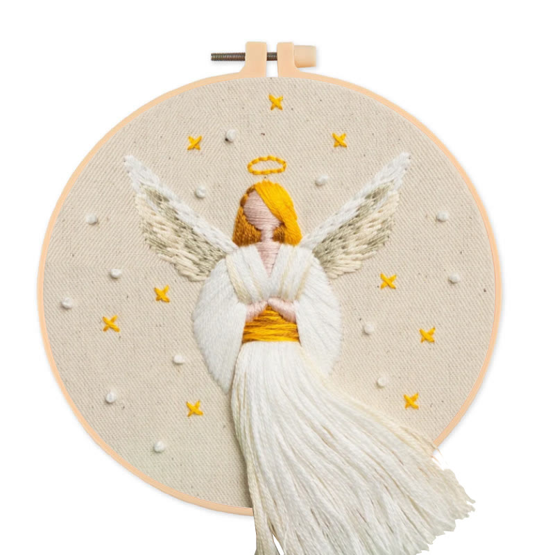 Rubbyoo Embroidery Kit - Christmas Angel | Winter And Christmas Craft | Holiday Ornaments Collection - 20*20cm - image 1