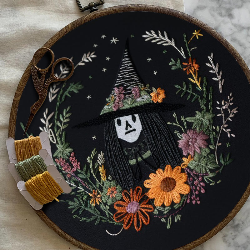 Rubbyoo Embroidery Kit - Halloween Witch | Diy Needlework For Craft Lover | Holiday Home Decor - image 2