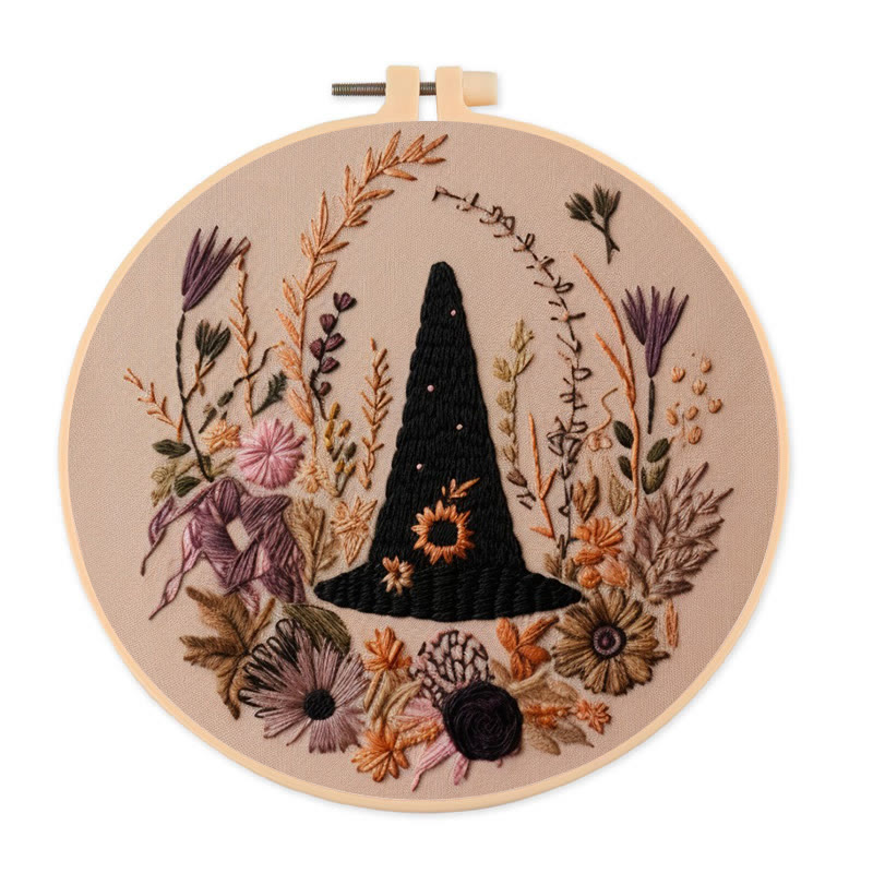 Rubbyoo Embroidery Kit -  Spooky Witch Hat | Perfect Halloween Gifts | Autumn Handmade Craft - 20*20cm - image 1
