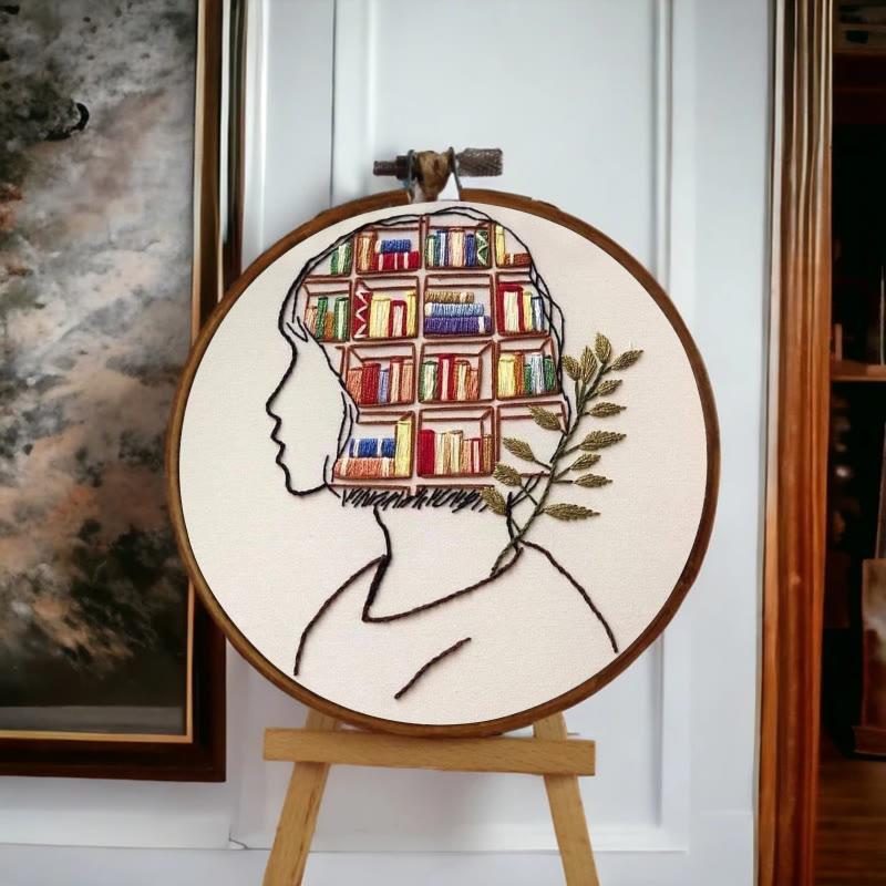 Rubbyoo Embroidery Kit - Book In Mind | Perfect Gifts For Book Lovers | Diy Bookshelf Ornament - image 3