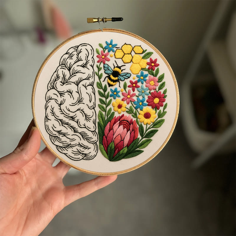 Rubbyoo Embroidery Kit - Floral Brain | Diy Creative Needlepoint | Art Crafts For Home Decor  - image 7