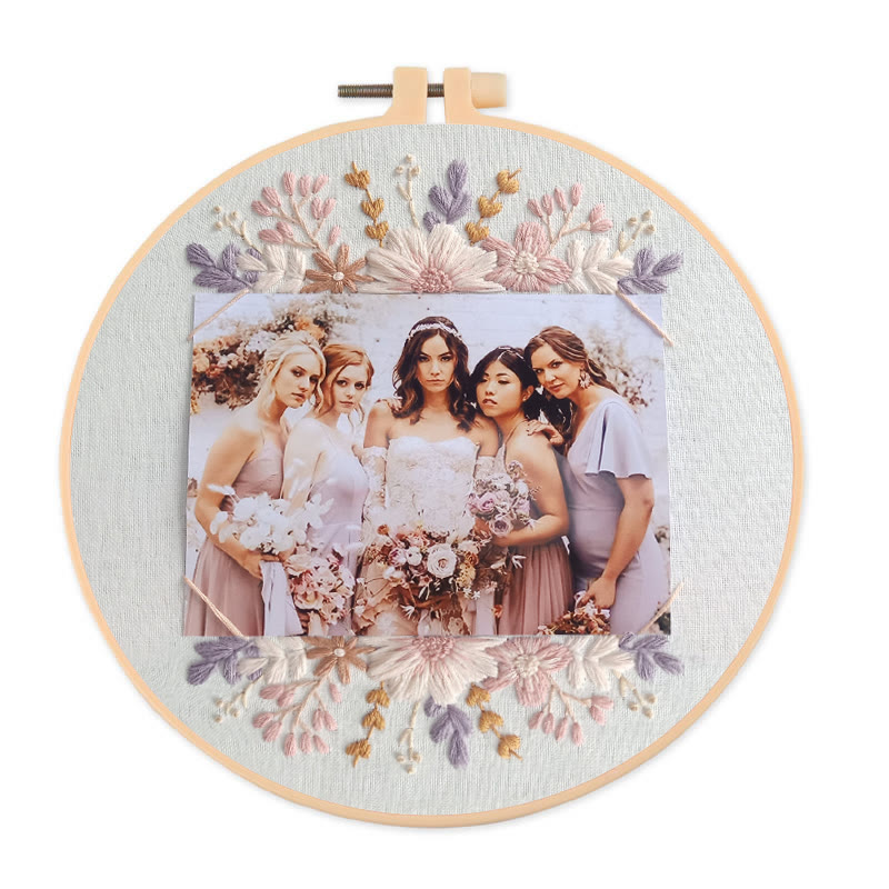 Rubbyoo Embroidery Photo Frame Kit - Romantic Moments | Nice Wedding Gifts For Friends | Beginner Friendly Needlework  - 25*25cm - image 1