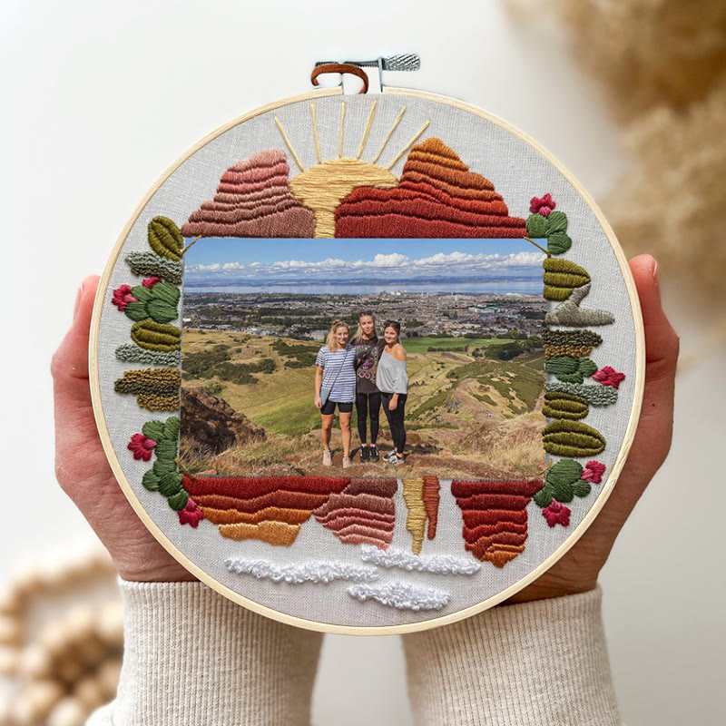 Rubbyoo Embroidery Photo Frame Kit - Desert View | Diy Landscape Artwork | Perfect Gifts For Crafters - image 2