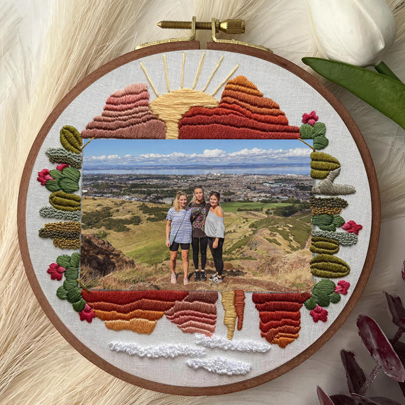 Rubbyoo Embroidery Photo Frame Kit - Desert View | Diy Landscape Artwork | Perfect Gifts For Crafters - image 5