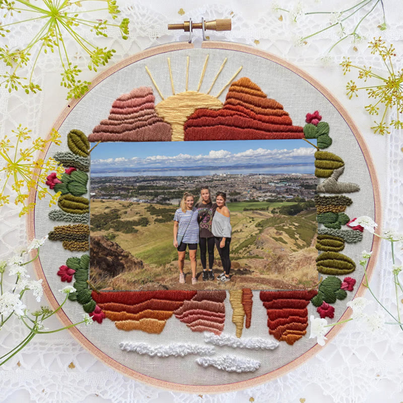 Rubbyoo Embroidery Photo Frame Kit - Desert View | Diy Landscape Artwork | Perfect Gifts For Crafters - image 4