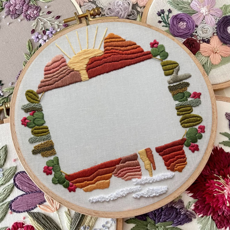 Rubbyoo Embroidery Photo Frame Kit - Desert View | Diy Landscape Artwork | Perfect Gifts For Crafters - image 8