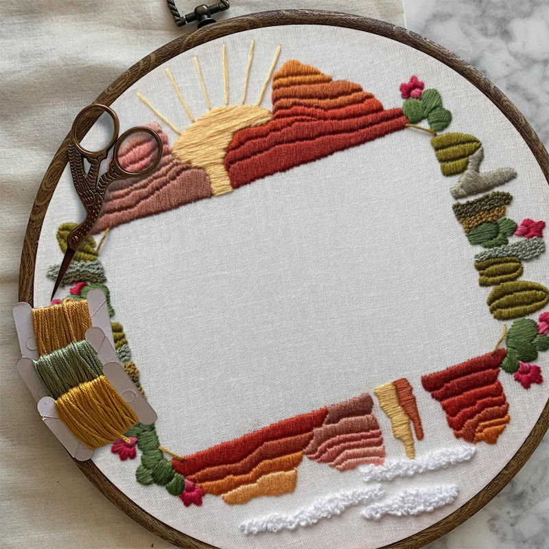 Rubbyoo Embroidery Photo Frame Kit - Desert View | Diy Landscape Artwork | Perfect Gifts For Crafters - image 7