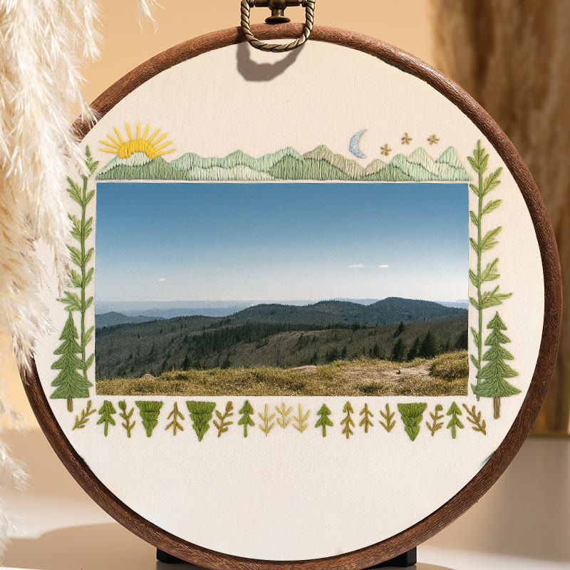 Rubbyoo Embroidery Photo Frame Kit - Mountain Range | Whimsy Handmade Needlework | Perfect Home Decor  - image 2