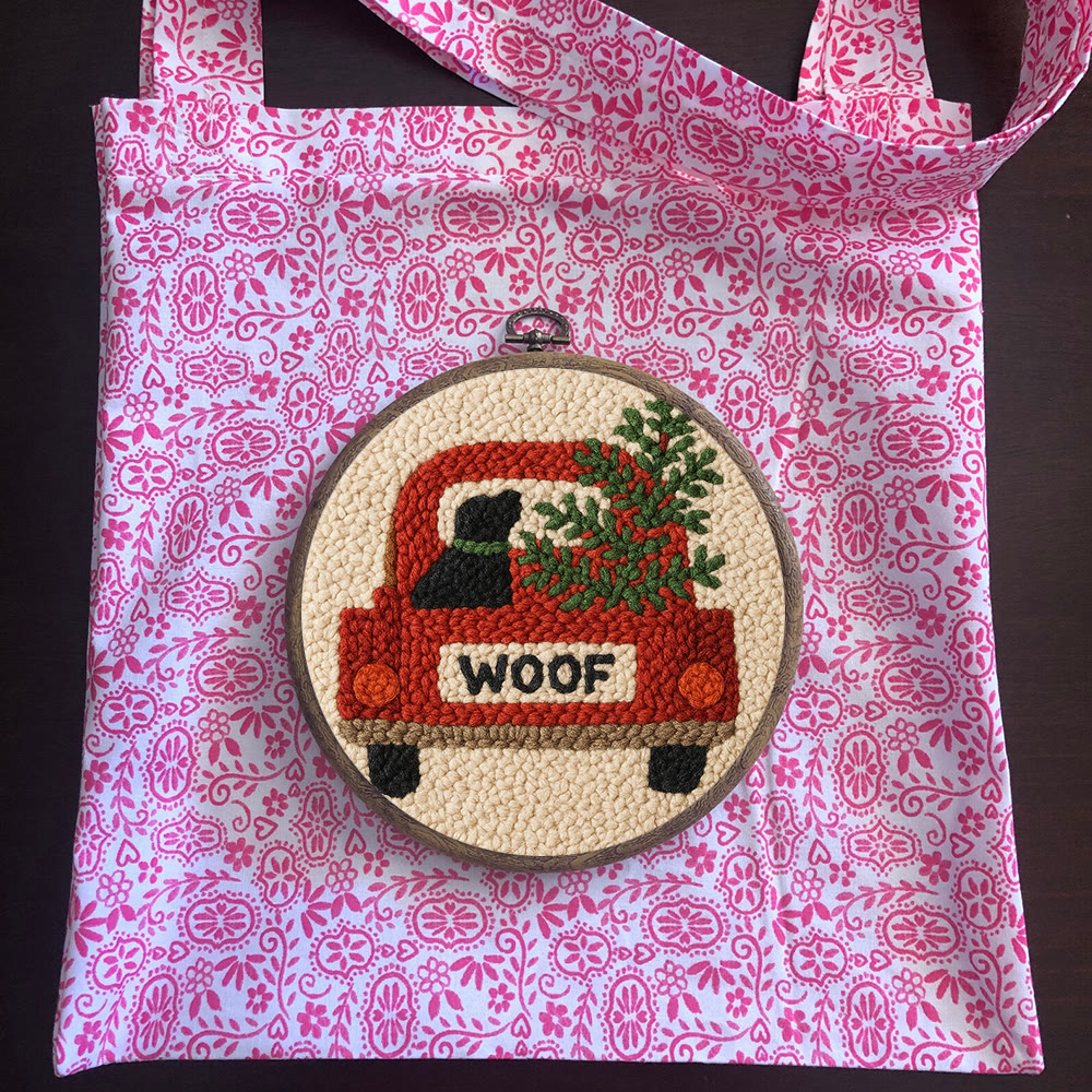  Woof Truck Punch Needle Kit - Diy Punch Needle Coaster | Craft For Handmade Enthusiast | Unique Decorative Gifts - image 11