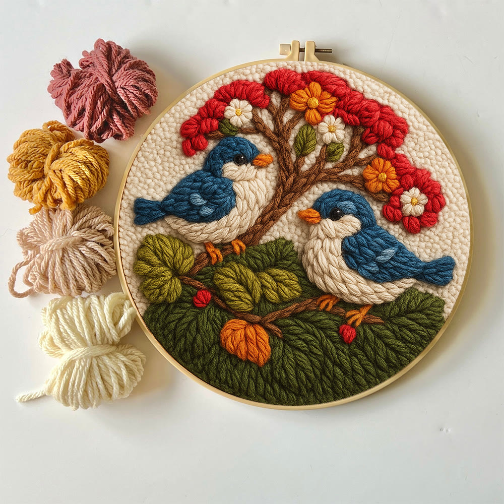  Stunning Birds Punch Needle Kit - Diy Punch Needle Coaster | Bird Needle Artwork | Beginner Handmade Craft - image 2