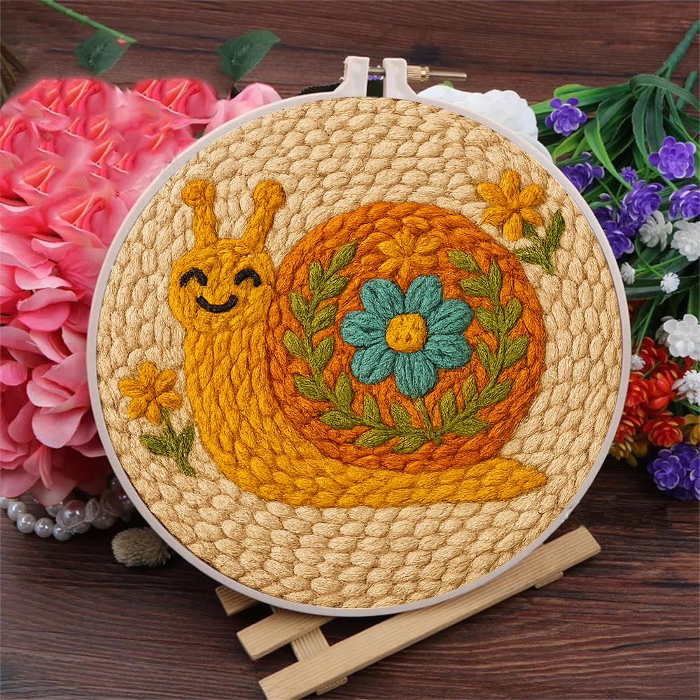 Smiling Snail Punch Needle Kit -  Diy Punch Needle Coaster | Cute Gift Ideas |  Easy Handmade Needlework - image 4