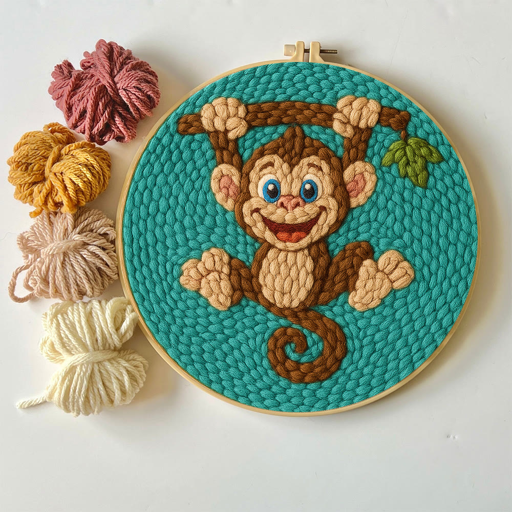 Naughty Monkey Punch Needle Kit - Diy Punch Needle Coaster | Unique Animal Needle Craft | Perfect For Home Decor - image 9