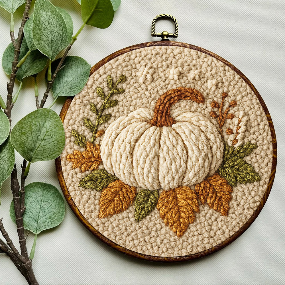 Halloween Pumpkin Punch Needle Kit - Diy Punch Needle Coaster | Art Craft For Home Decor | Handmade Needle Gift - image 4