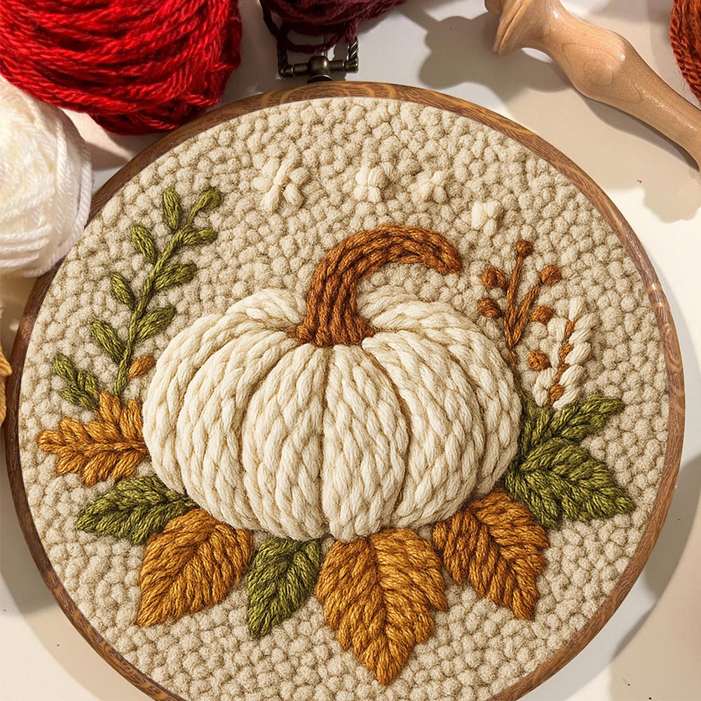 Halloween Pumpkin Punch Needle Kit - Diy Punch Needle Coaster | Art Craft For Home Decor | Handmade Needle Gift - image 3