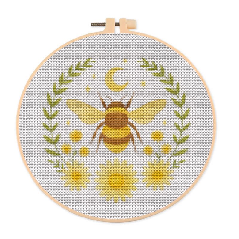  Cross Stitch Kit - Celestial Bee | Perfect Gifts For Crafter|  Diy Home Decor - 20×20cm - image 1