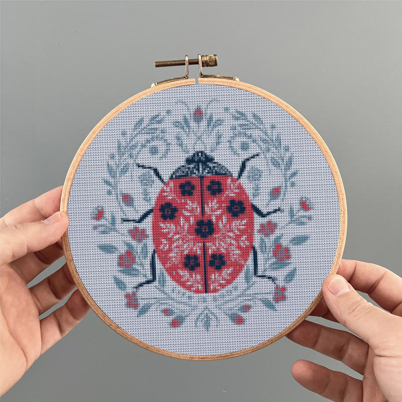  Cross Stitch Kit - Little Ladybird | Handmade Gift For Insect Lovers | Beginner Needle Artwork - image 2