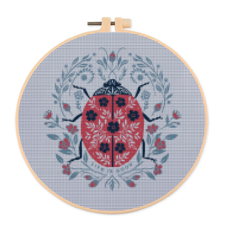  Cross Stitch Kit - Little Ladybird | Handmade Gift For Insect Lovers | Beginner Needle Artwork - 20×20cm - image 1
