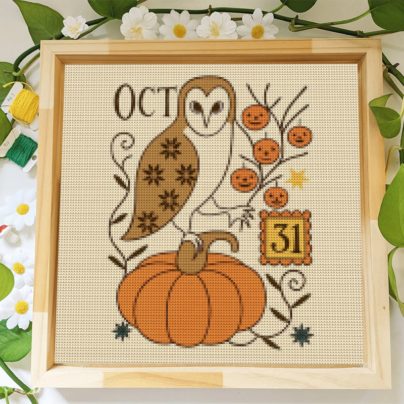 Cross Stitch Kit - Spooky Owl | Mysterious Halloween Craft | Diy Wall Art - image 4