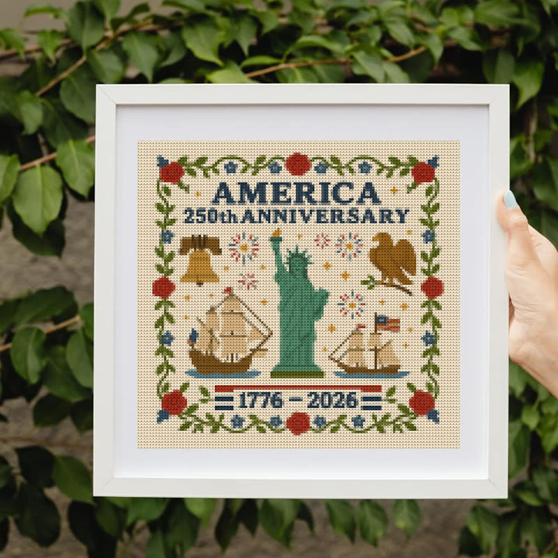 Cross Stitch Kit - Us 250th Anniversary | Diy Handmade Craft | Unique Needlework Collection - image 2