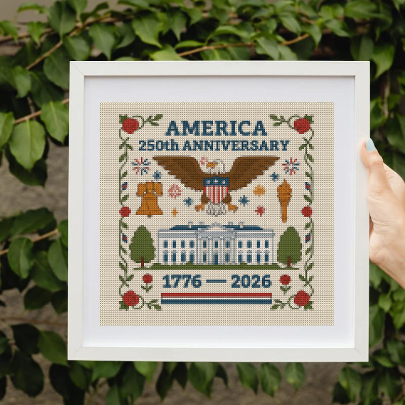 Cross Stitch Kit - Us Independence Day | Perfect Decoration Craft | Easy Stitch Artwork - image 2