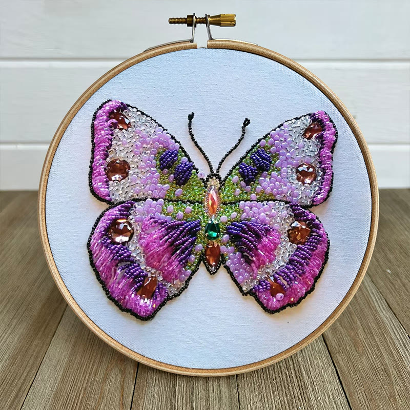 Rubbyoo Bead Embroidery Kit - Pink Butterfly | Diy Decorative Handcraft | Thoughtful Birthday Gift - image 7