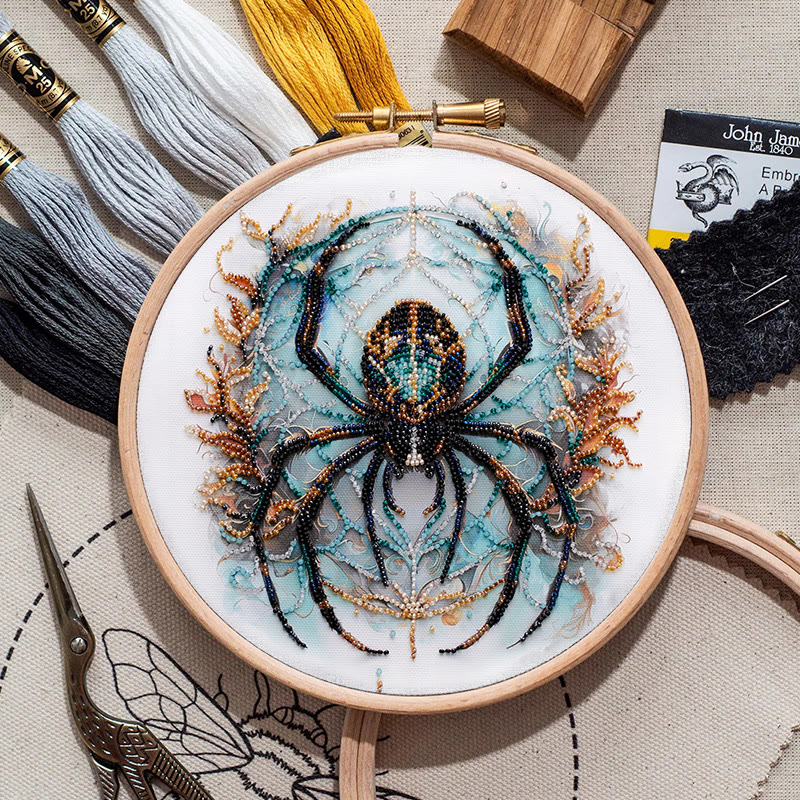 Rubbyoo Bead Embroidery Kit - Spooky Spider | Unique Halloween Handicraft | Diy Holiday Decor - image 2