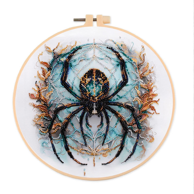 Rubbyoo Bead Embroidery Kit - Spooky Spider | Unique Halloween Handicraft | Diy Holiday Decor - 20*20cm - image 1