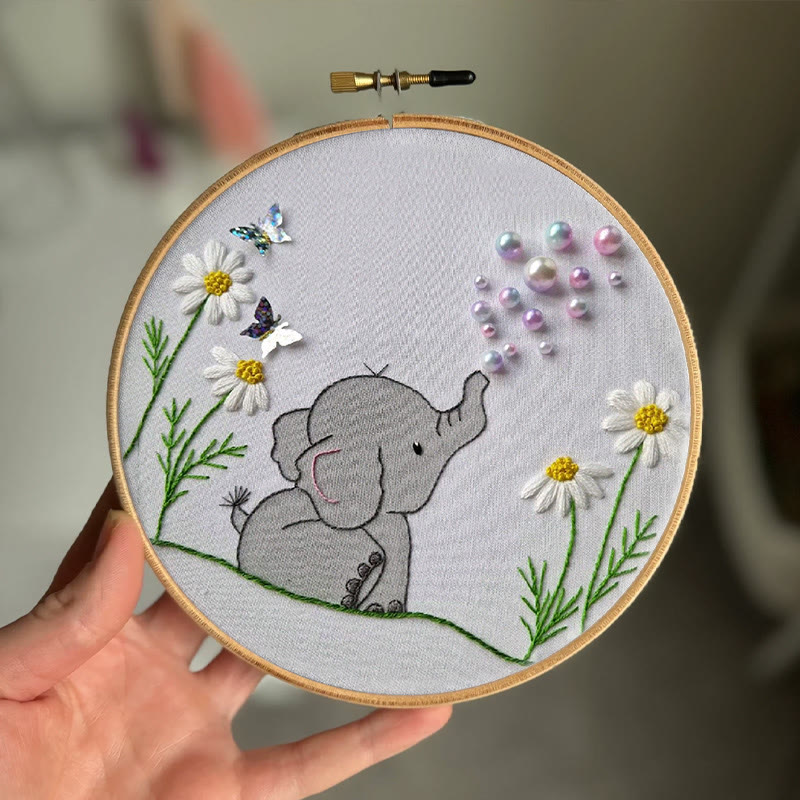 Rubbyoo Bead Embroidery Kit - Baby Elephant | Diy Animal Craft | Perfect Art For Home Decor  - image 3